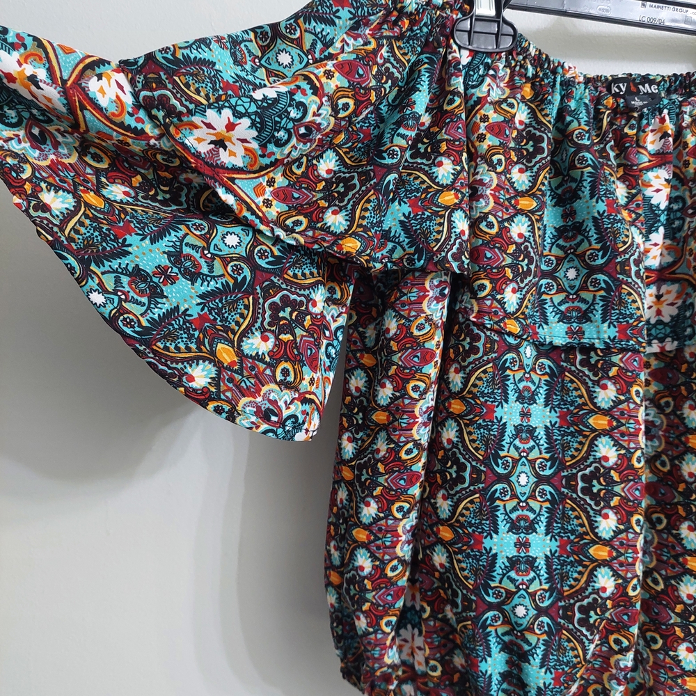 Iky & Me Ruffled Boho Blouse Off Shoulder - Picture 3 of 5